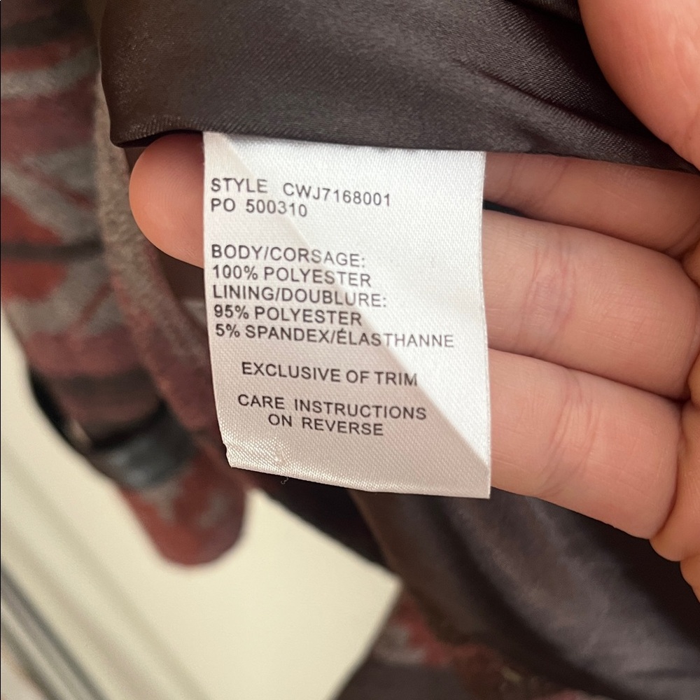 Red And Brown Patterned Winter Jacket - image 6